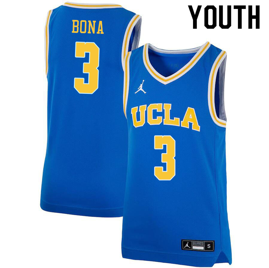 Jordan Brand Youth #3 Adem Bona UCLA Bruins College Basketball Jerseys Sale-Blue